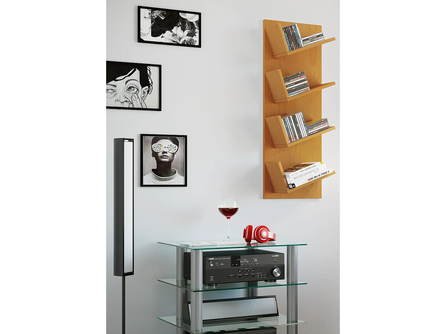 Houten wandplank Opknoping Shelf Lansi