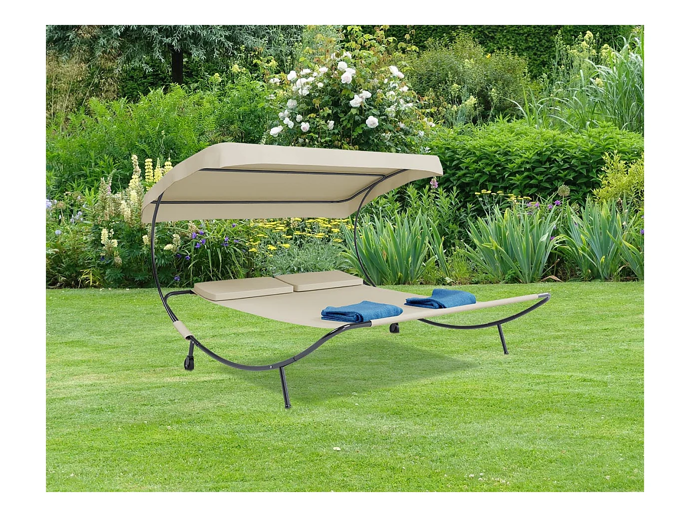 Sun lounger Bindox Cream H. 137 x W. 180 x D. 200 cm