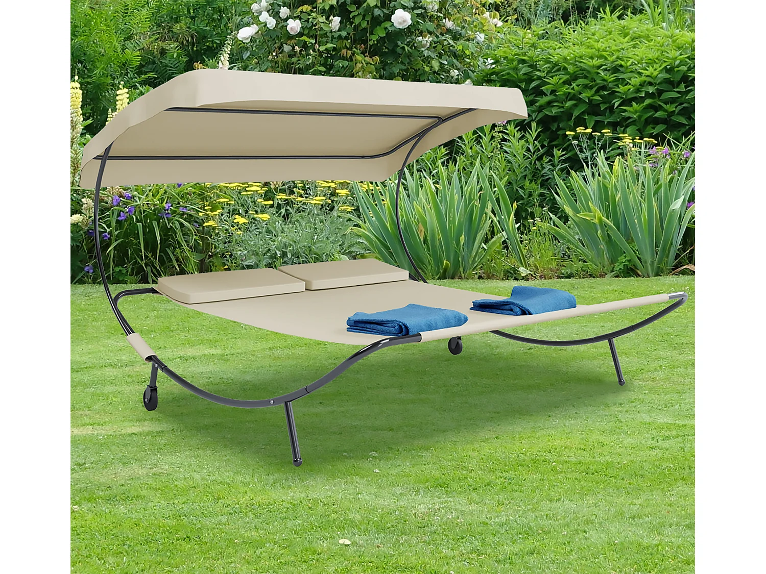 Sun lounger Bindox Cream H. 137 x W. 180 x D. 200 cm