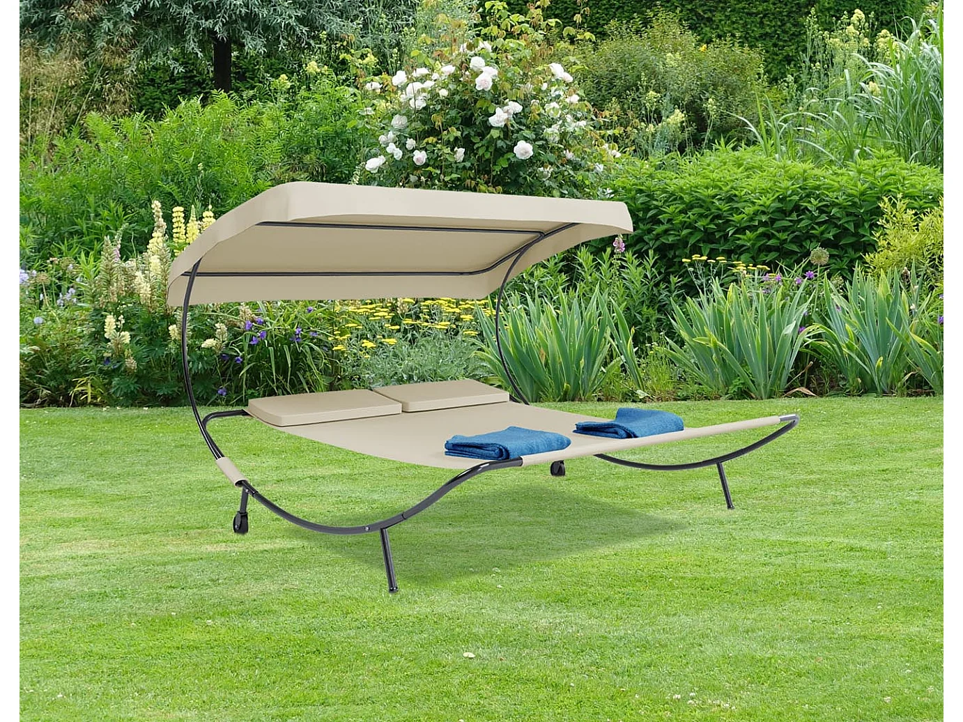 Sun lounger Bindox Cream H. 137 x W. 180 x D. 200 cm