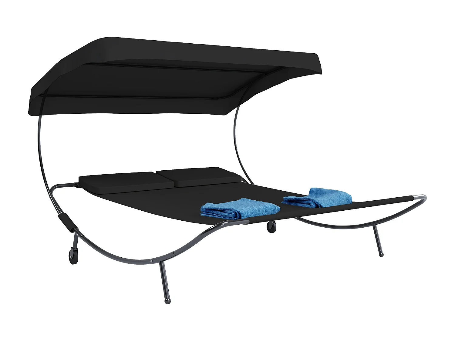 Sun lounger Bindox Black H. 137 x W. 180 x D. 200 cm