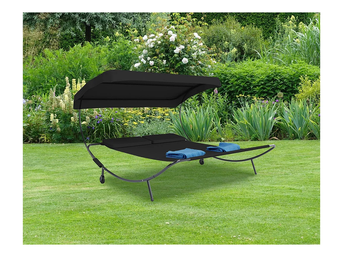 Sun lounger Bindox Black H. 137 x W. 180 x D. 200 cm