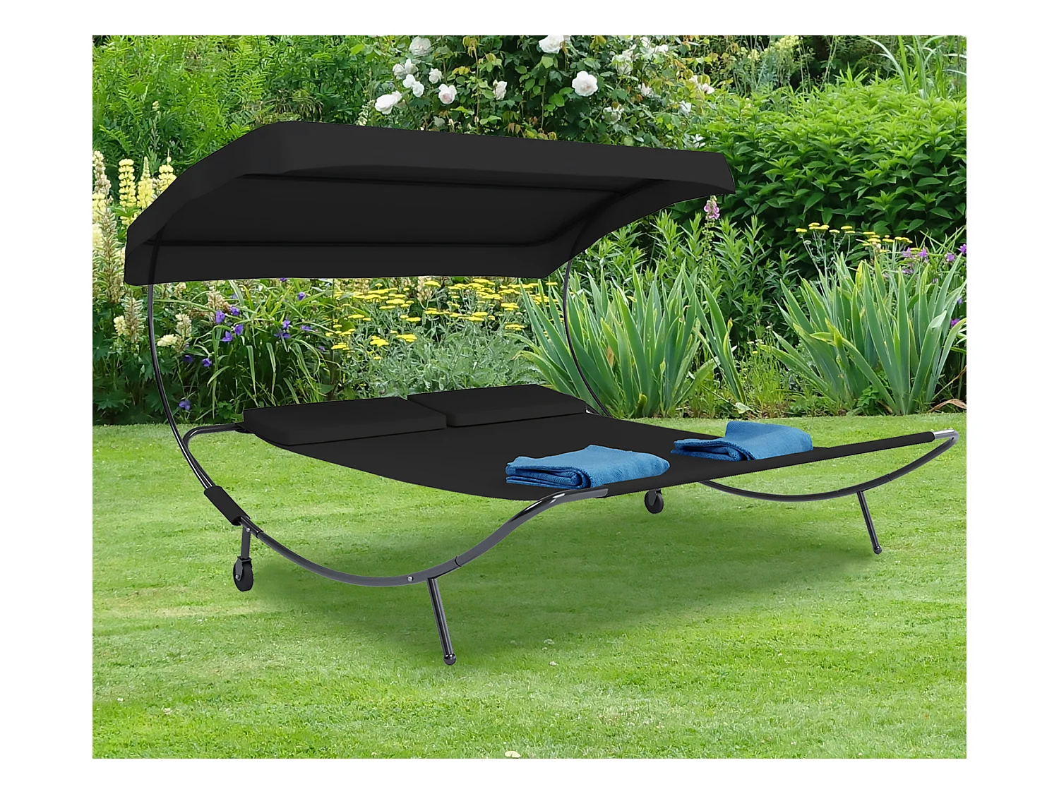 Sun lounger Bindox Black H. 137 x W. 180 x D. 200 cm