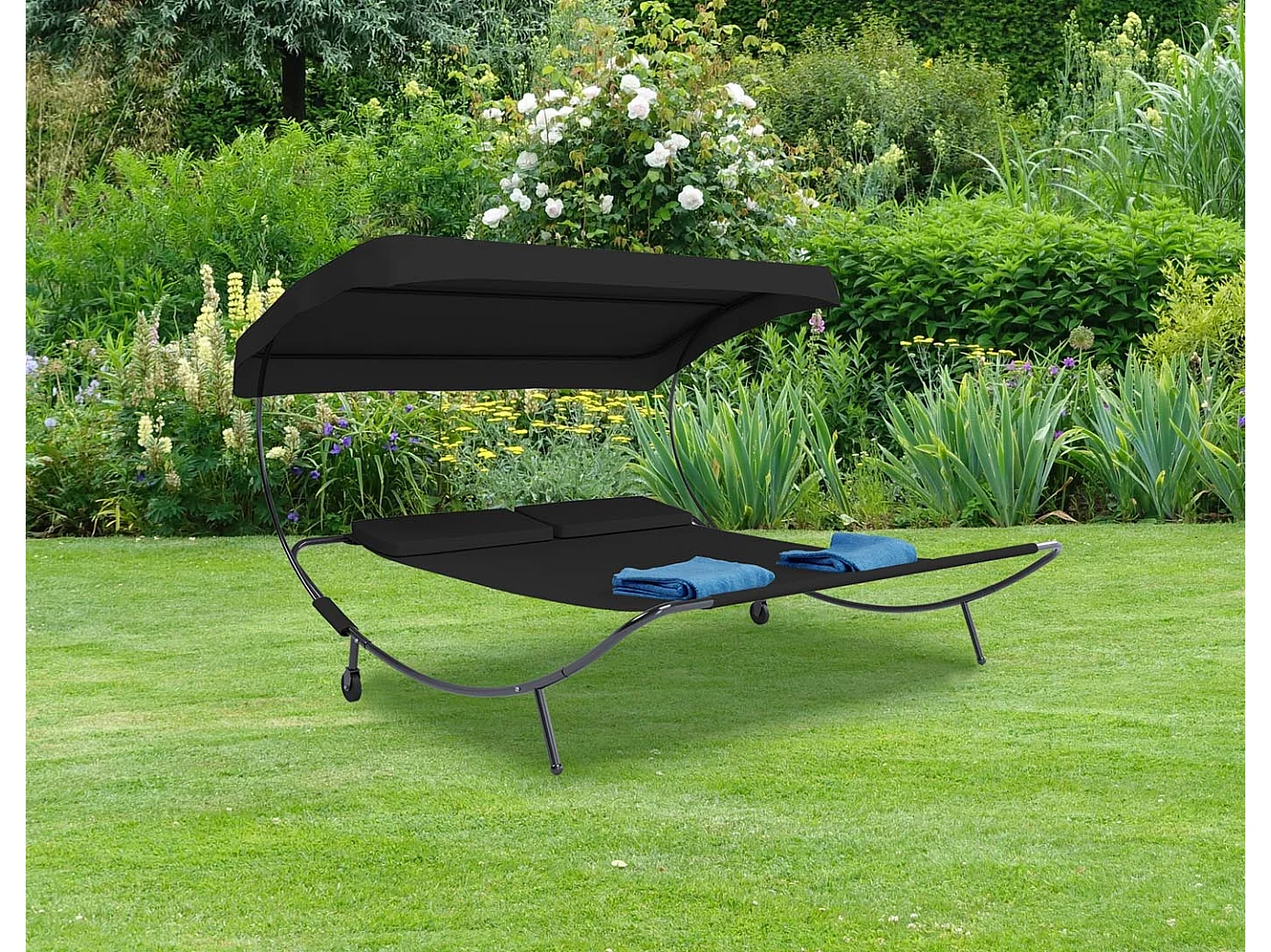 Sun lounger Bindox Black H. 137 x W. 180 x D. 200 cm