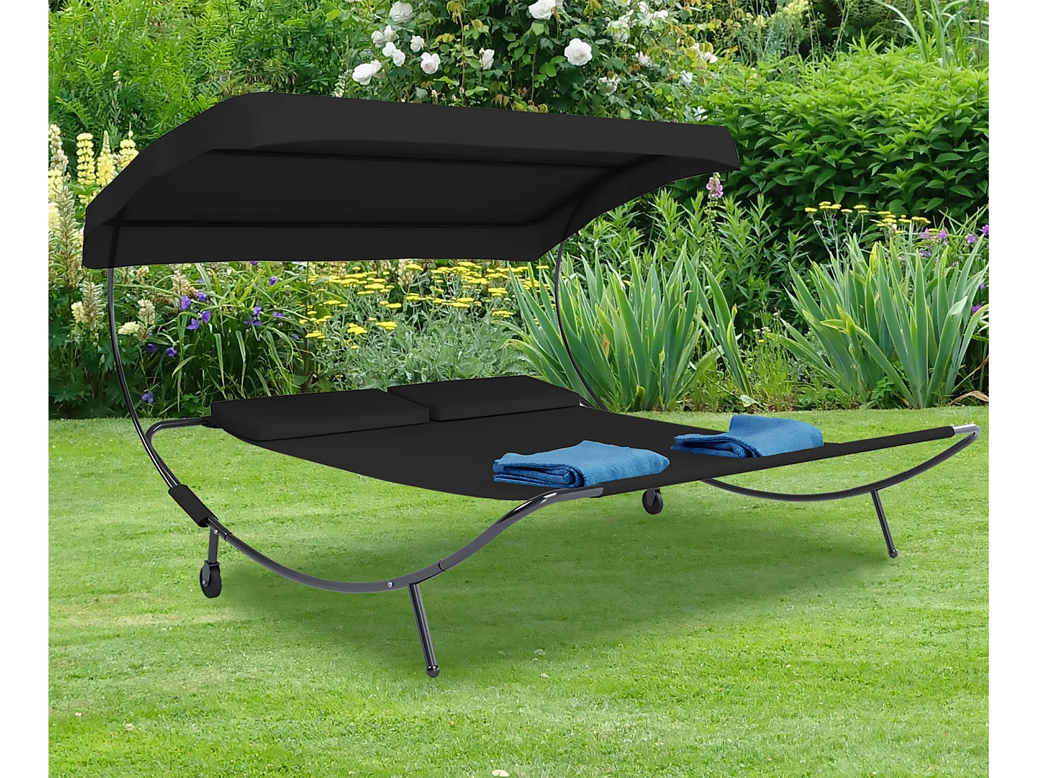 Sun lounger Bindox Black H. 137 x W. 180 x D. 200 cm