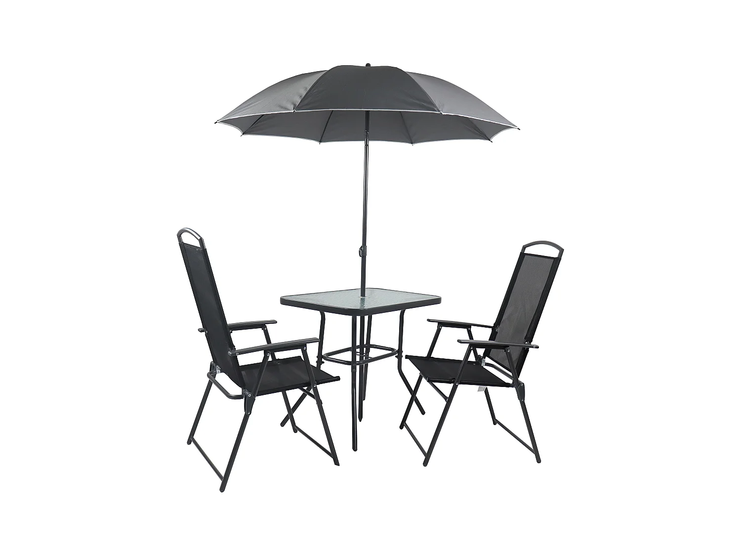 3-tlg Sitzgruppe Gartenmöbel Tisch Stühle Set 80