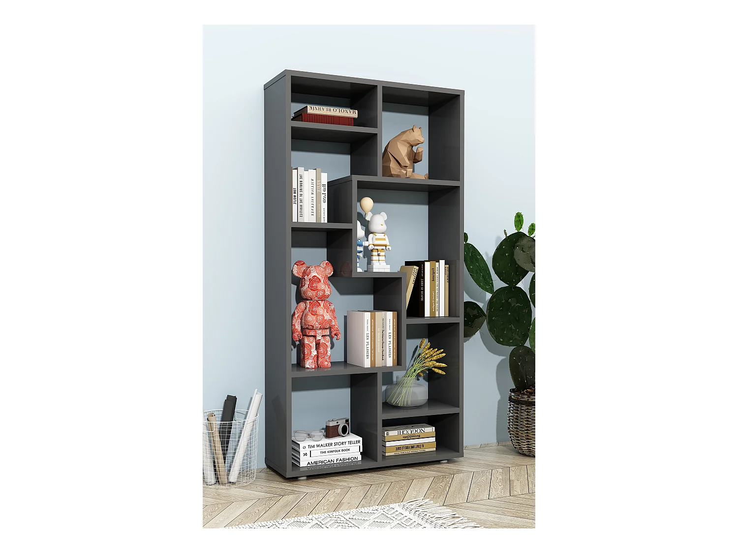 Stand Rack Lanisa Anthracite H. 116 x W. 58 x D. 20 cm