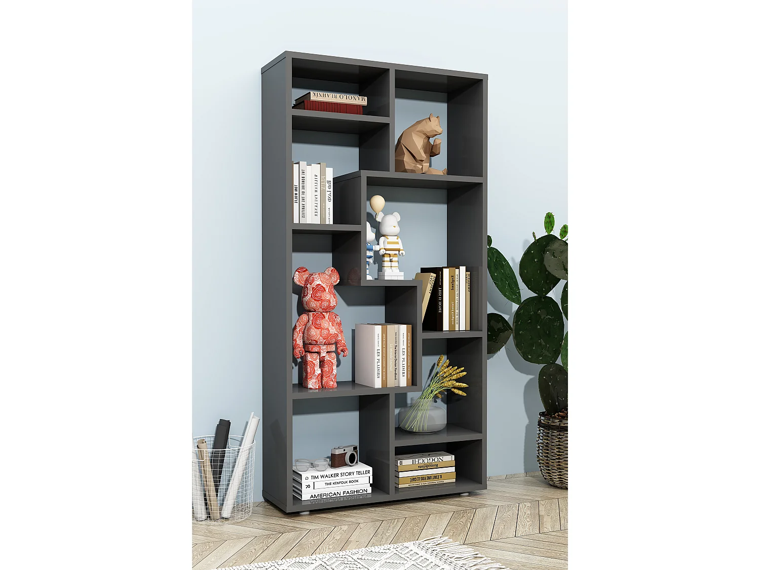 Stand Rack Lanisa Anthracite H. 116 x W. 58 x D. 20 cm