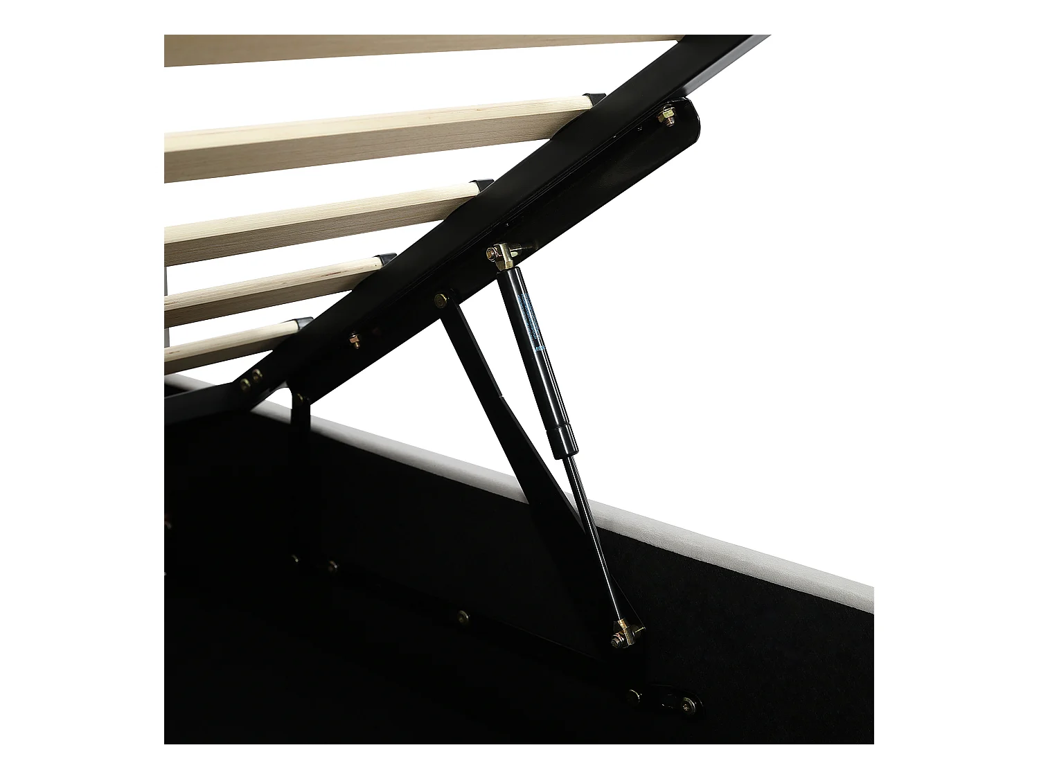 Lit coffre pour enfants 90x200cm - avec sac de rangement - clôture de gauche - avec sommier à lattes - velours + contreplaqué - Gris