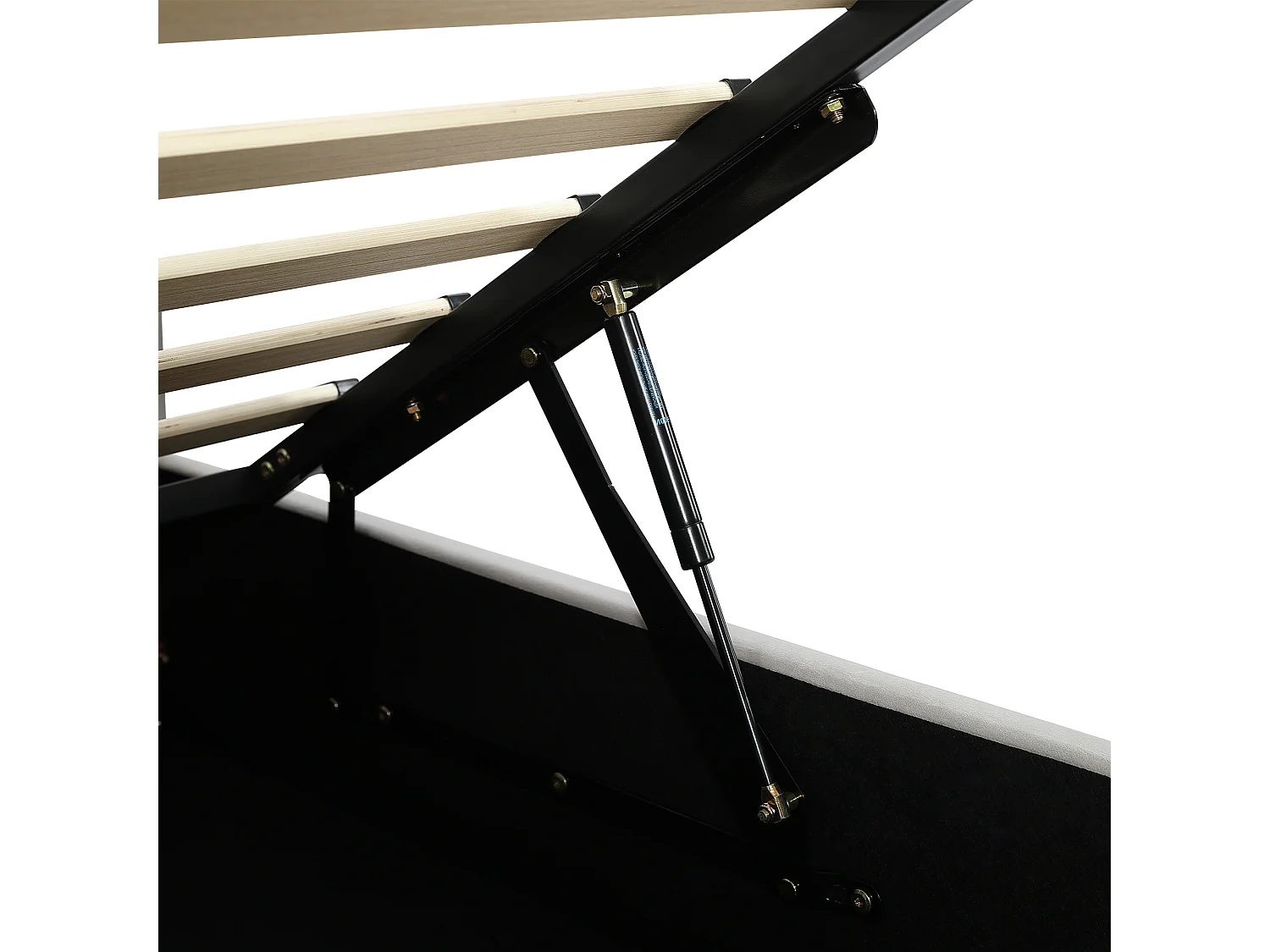 Lit coffre pour enfants 90x200cm - avec sac de rangement - clôture de gauche - avec sommier à lattes - velours + contreplaqué - Gris