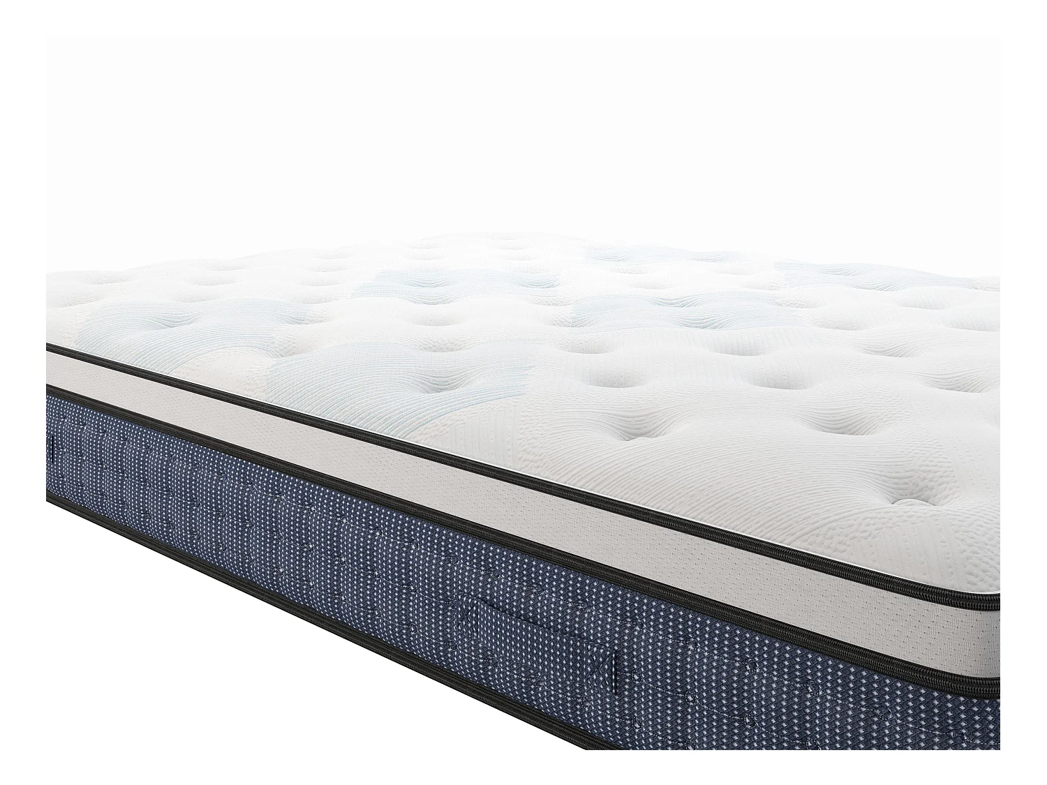 Sæt 160 x 200 cm hvid opbevaringsboksmadras + springmadras med 7 komfortzoner og memory gel-skumlag, 23 cm tyk - VARNO fra YSMÉE