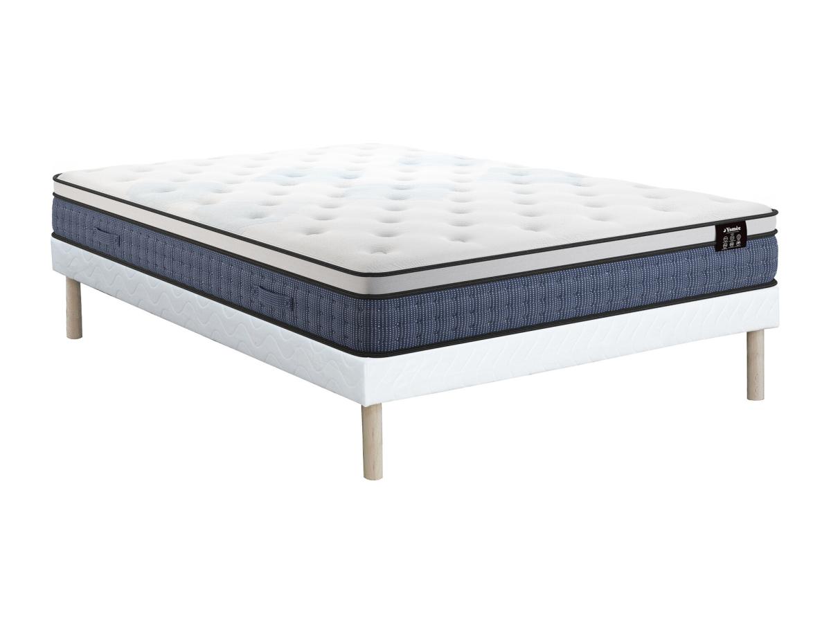 Bett-Set 140x190 cm - Polsterbettgestell + Taschenfederkernmatratze 7 Zonen günstig online kaufen
