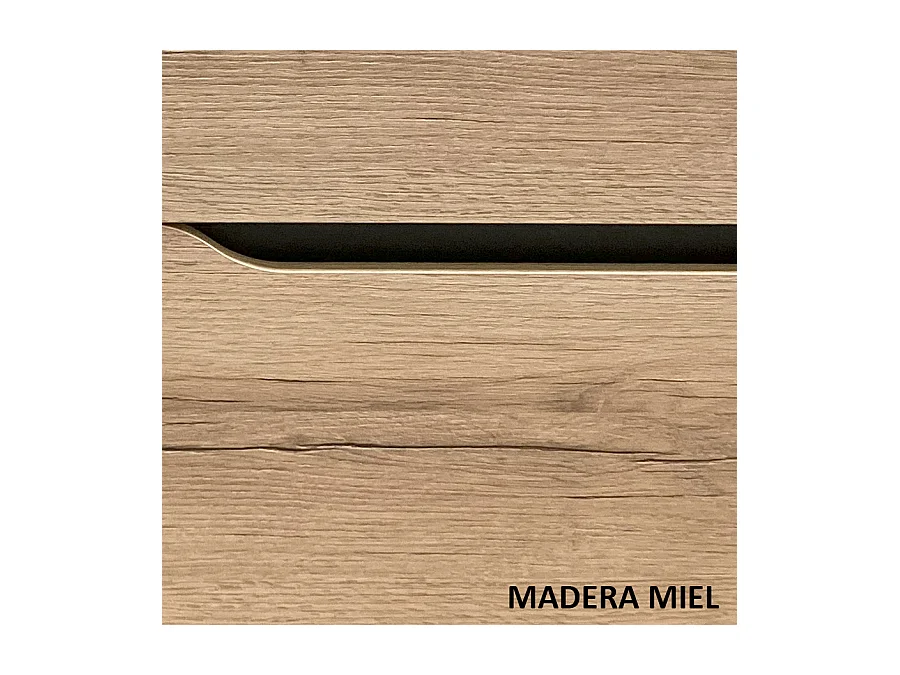 Meuble de salle de bain 140cm double vasque - 4 tiroirs - sans miroir - madera miel (bois clair) - LUNA
