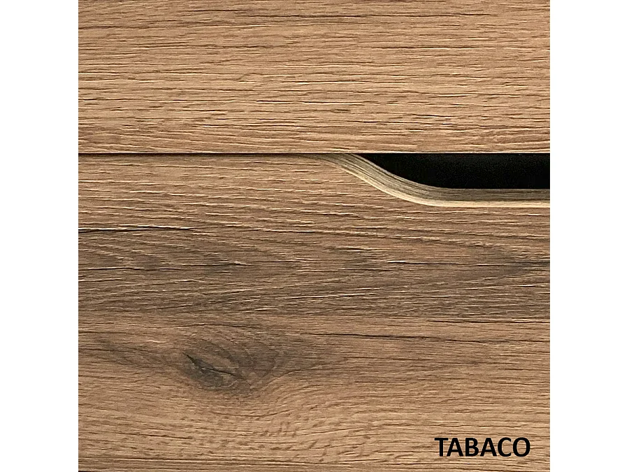 Meuble de salle de bain 120cm avec plateau et deux vasques à poser zeus - 6 tiroirs - sans miroir - tabaco (chêne foncé) - MATA