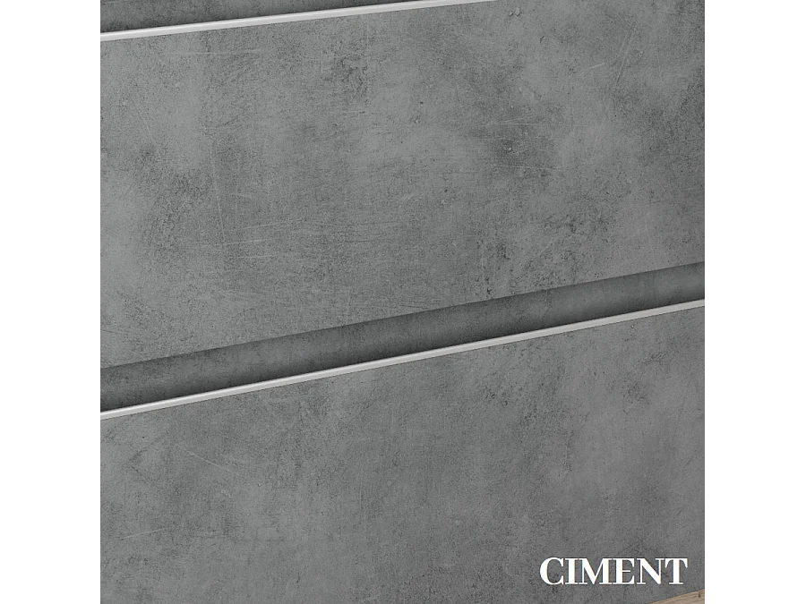 Meuble de salle de bain 80cm simple vasque - 2 tiroirs - IRIS - ciment (gris)