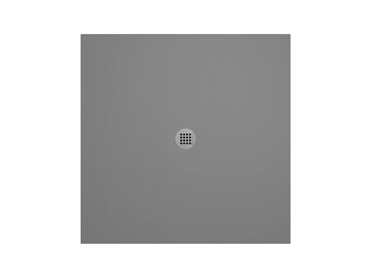 Receveur de douche en résine extra plat à poser 90x90cm - ciment (gris) - RONDA