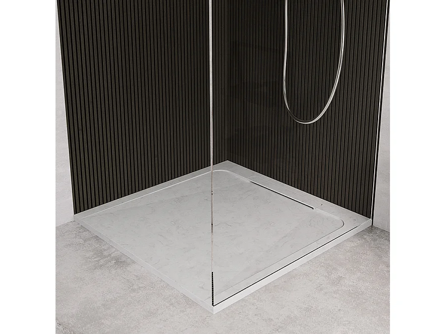Receveur de douche en pierre naturelle extra plat à poser 70x70cm - italien marbre - ORIGINE