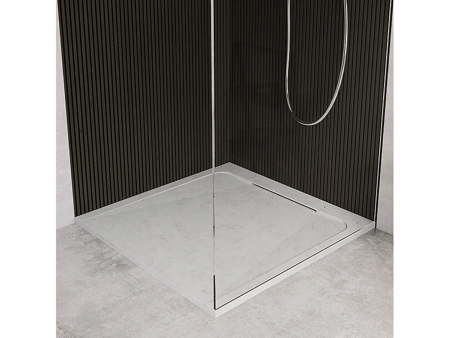 Receveur de douche en pierre naturelle extra plat à poser 70x70cm - italien marbre - ORIGINE
