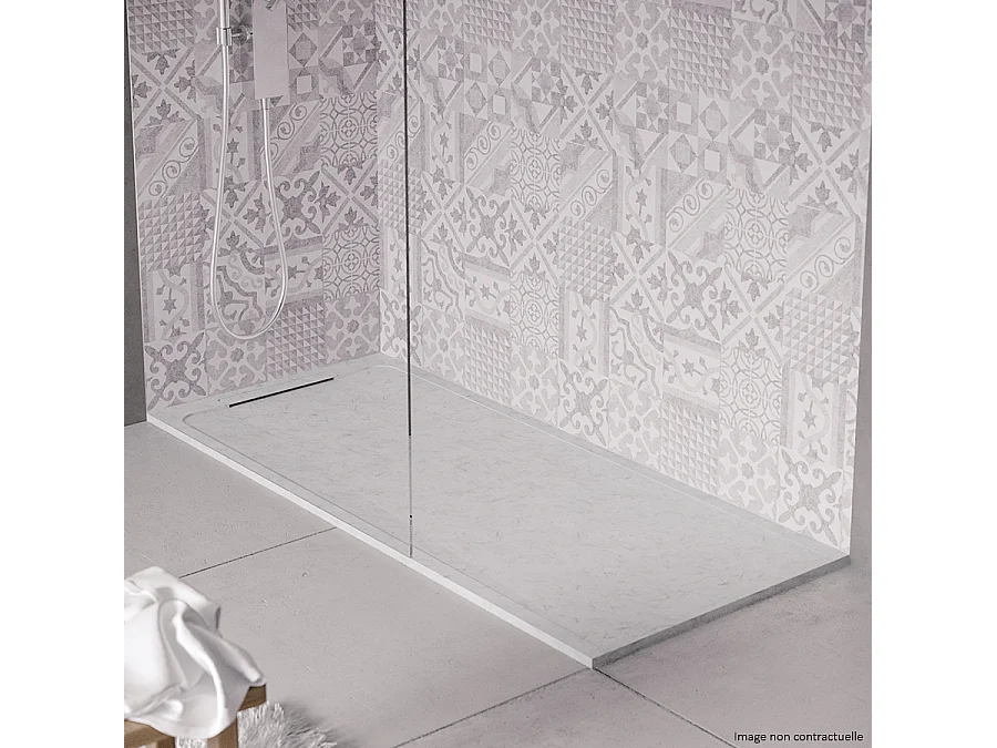 Receveur de douche en pierre naturelle extra plat à poser 70x180cm - italien marbre - ORIGINE