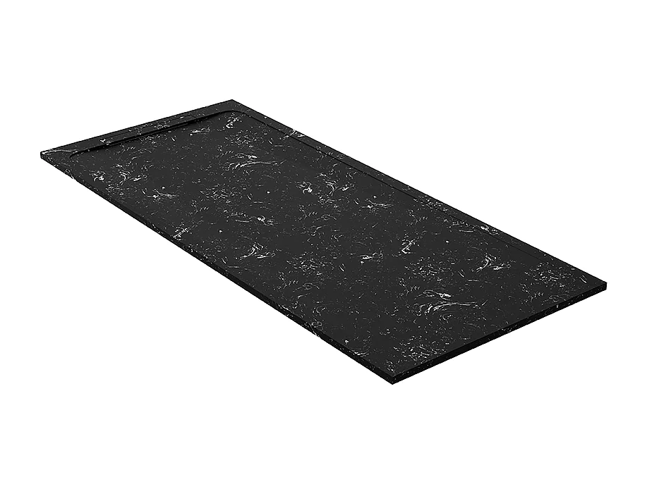 Receveur de douche en pierre naturelle extra plat à poser 70x90cm - blanc et noir marbre - ORIGINE