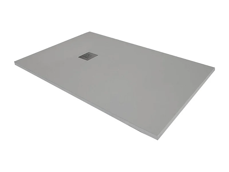 Receveur de douche en résine extra plat à poser 90x160cm - ciment (gris) - RIO