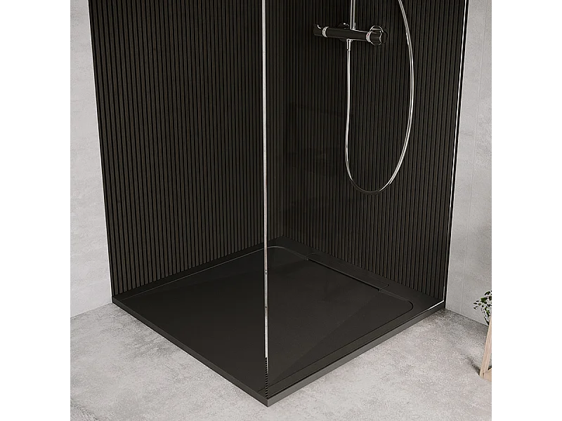 Receveur de douche en pierre naturelle extra plat à poser 90x90cm - noir - ORIGINE