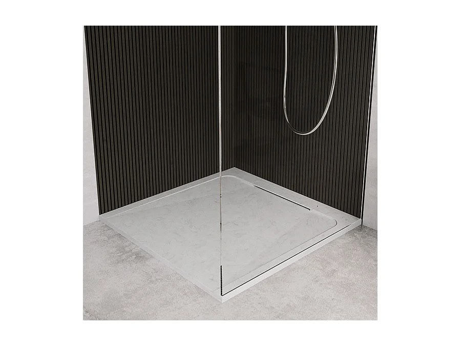Receveur de douche en pierre naturelle extra plat à poser 80x80cm - italien marbre - ORIGINE