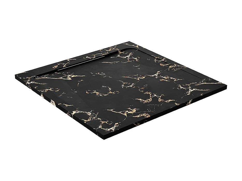 Receveur de douche en pierre naturelle extra plat à poser 70x70cm - noir marble - ORIGINE