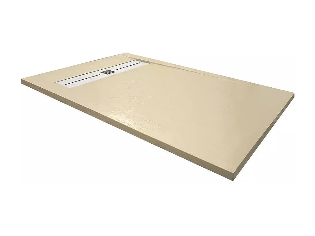 Receveur de douche en résine extra plat à poser 80x160cm - beige - Arhus