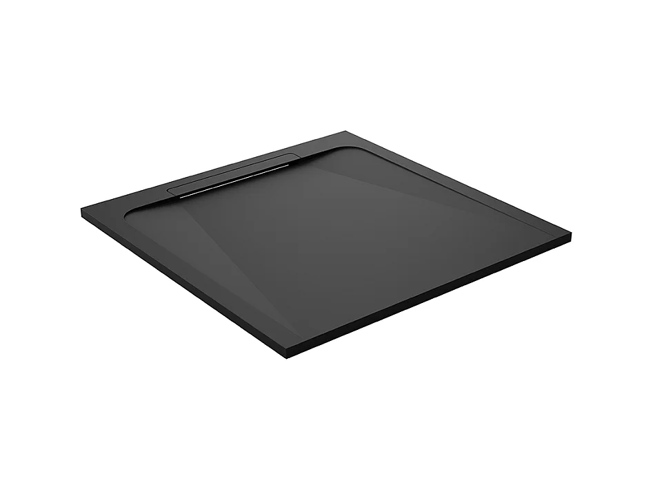 Receveur de douche en pierre naturelle extra plat à poser 80x80cm - noir - ORIGINE