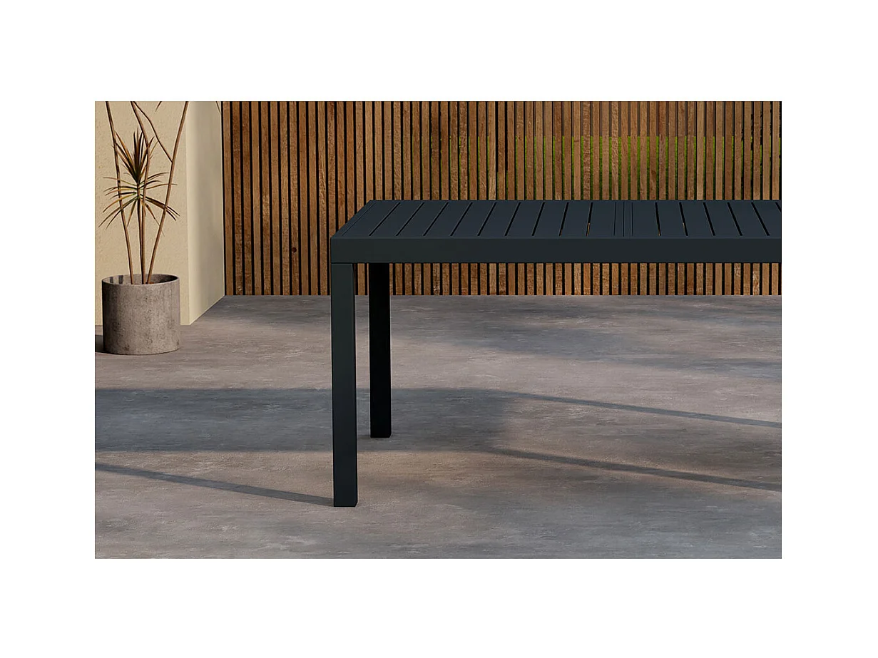 Table de Jardin Extensible "Capo" 160-240cm Noir