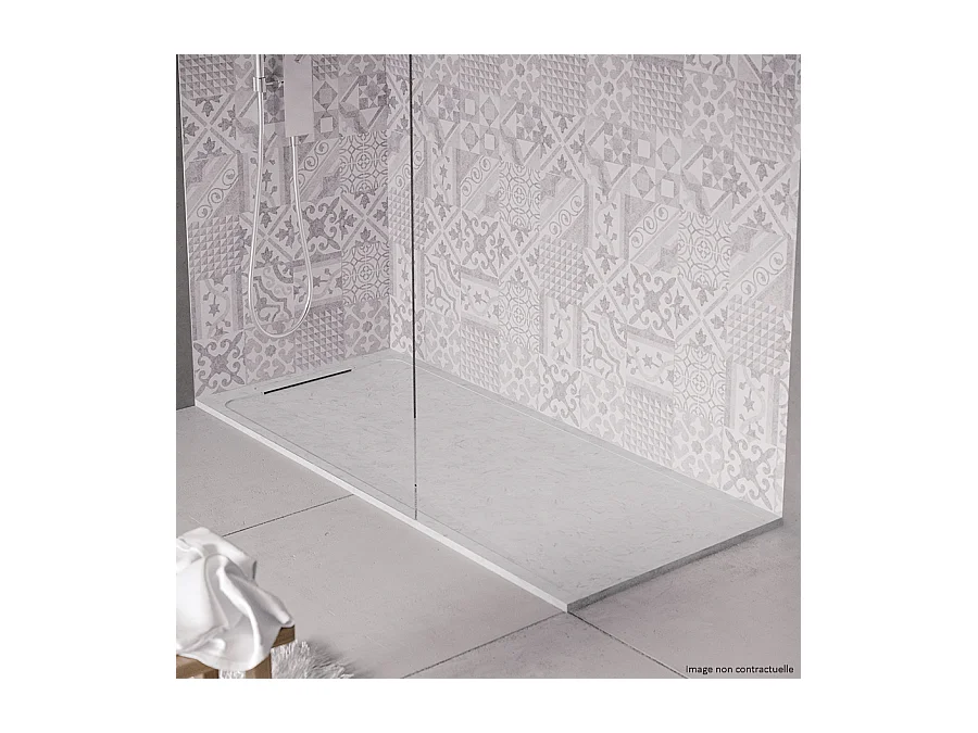 Receveur de douche en pierre naturelle extra plat à poser 70x100cm - italien marbre - ORIGINE