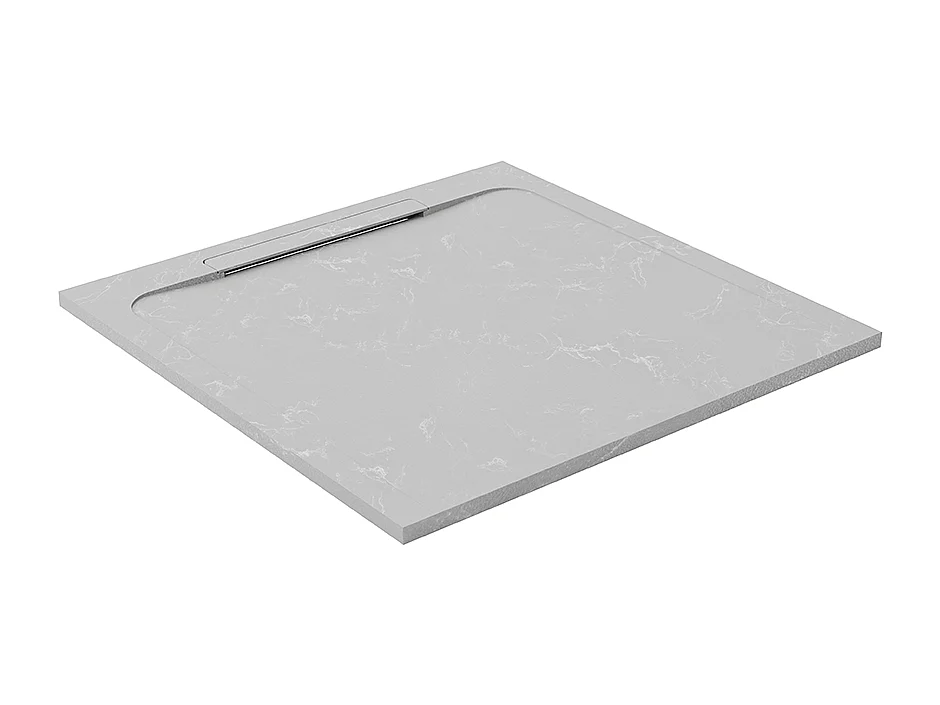 Receveur de douche en pierre naturelle extra plat à poser 90x90cm - gris marbre - ORIGINE