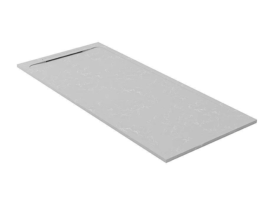 Receveur de douche en pierre naturelle extra plat à poser 90x90cm - gris marbre - ORIGINE