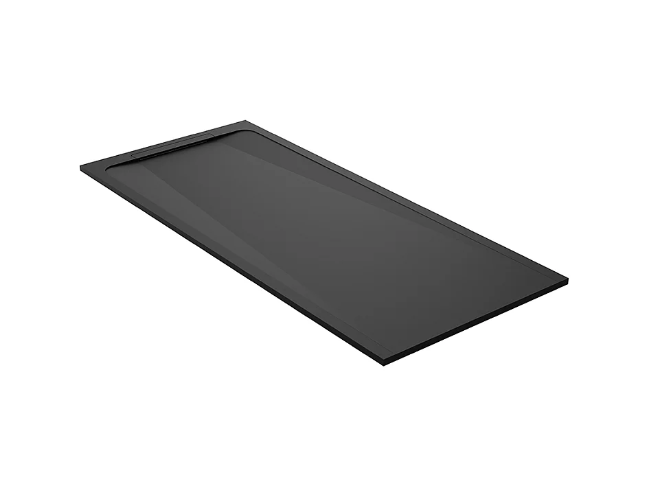 Receveur de douche en pierre naturelle extra plat à poser 90x100cm - noir - ORIGINE
