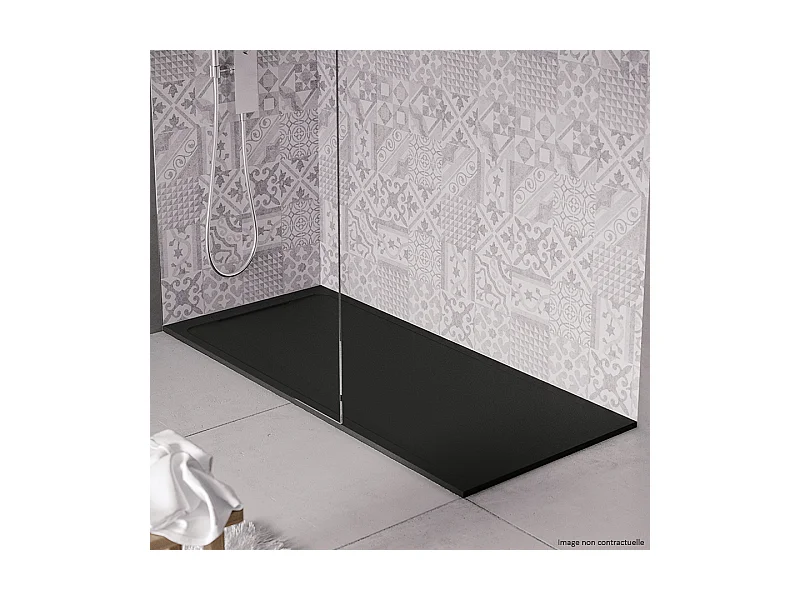 Receveur de douche en pierre naturelle extra plat à poser 80x150cm - noir - ORIGINE