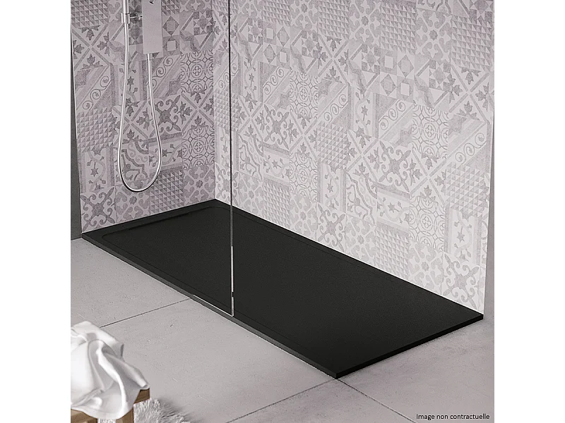 Receveur de douche en pierre naturelle extra plat à poser 80x150cm - noir - ORIGINE