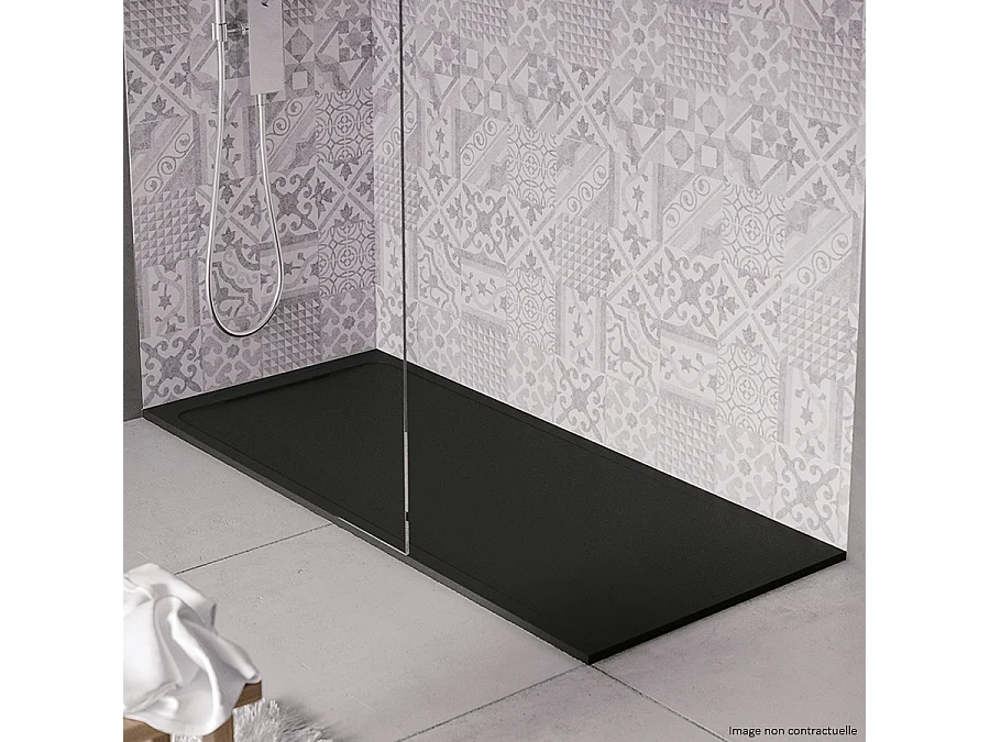 Receveur de douche en pierre naturelle extra plat à poser 90x190cm - noir - ORIGINE