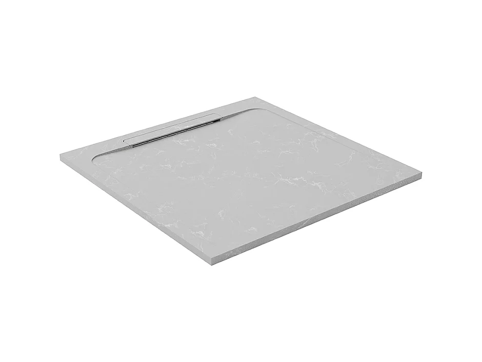 Receveur de douche en pierre naturelle extra plat à poser 80x80cm - gris marbre - ORIGINE