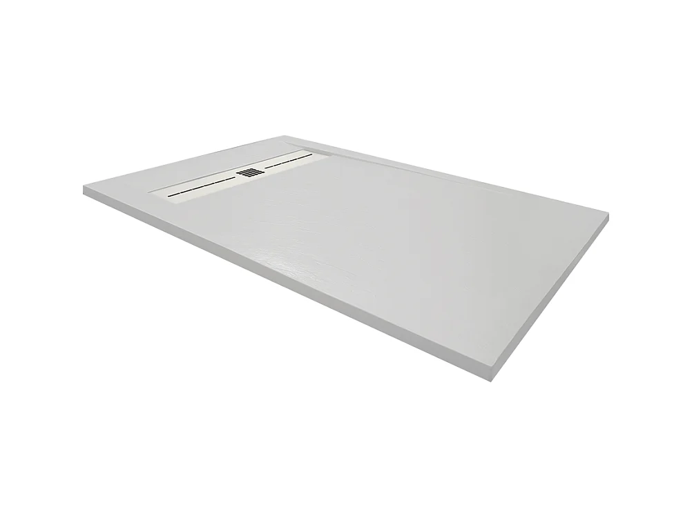 Receveur de douche en résine extra plat à poser 90x160cm - blanc - Arhus