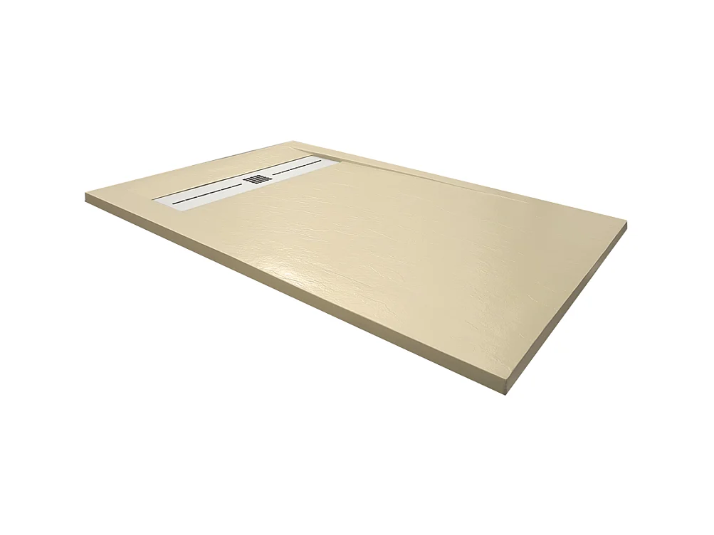 Receveur de douche en résine extra plat à poser 90x120cm - beige - Arhus
