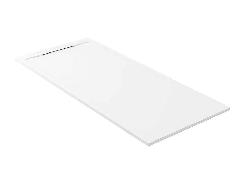 Receveur de douche en pierre naturelle extra plat à poser 80x80cm - blanc - ORIGINE