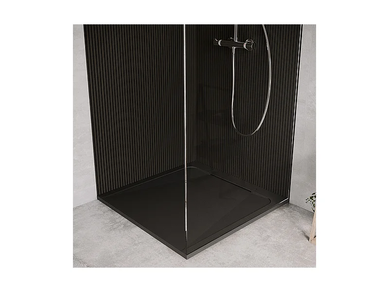 Receveur de douche en pierre naturelle extra plat à poser 70x70cm - noir - ORIGINE
