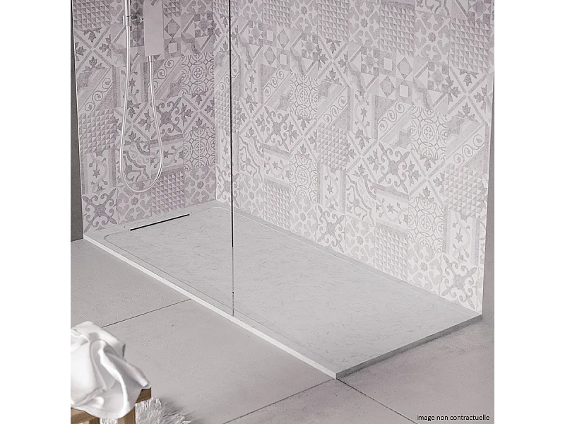 Receveur de douche en pierre naturelle extra plat à poser 80x100cm - italien marbre - ORIGINE