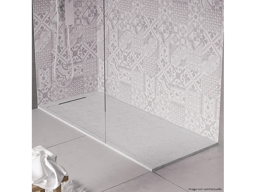 Receveur de douche en pierre naturelle extra plat à poser 80x160cm - italien marbre - ORIGINE