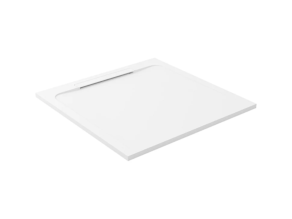 Receveur de douche en pierre naturelle extra plat à poser 70x70cm - blanc - ORIGINE