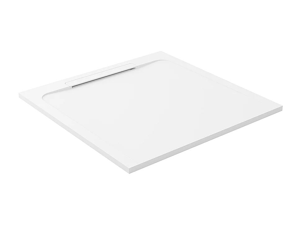 Receveur de douche en pierre naturelle extra plat à poser 70x70cm - blanc - ORIGINE