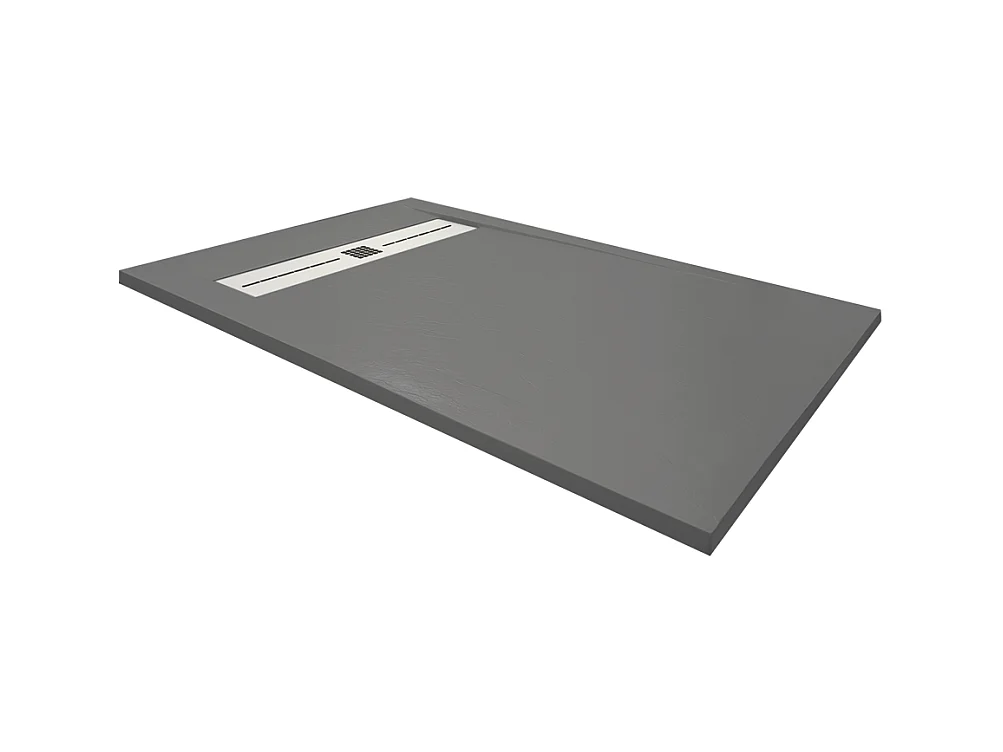 Receveur de douche en résine extra plat à poser 80x160cm - anthracite - Arhus