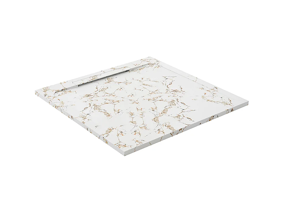 Receveur de douche en pierre naturelle extra plat à poser 70x70cm - blanc marbre - ORIGINE