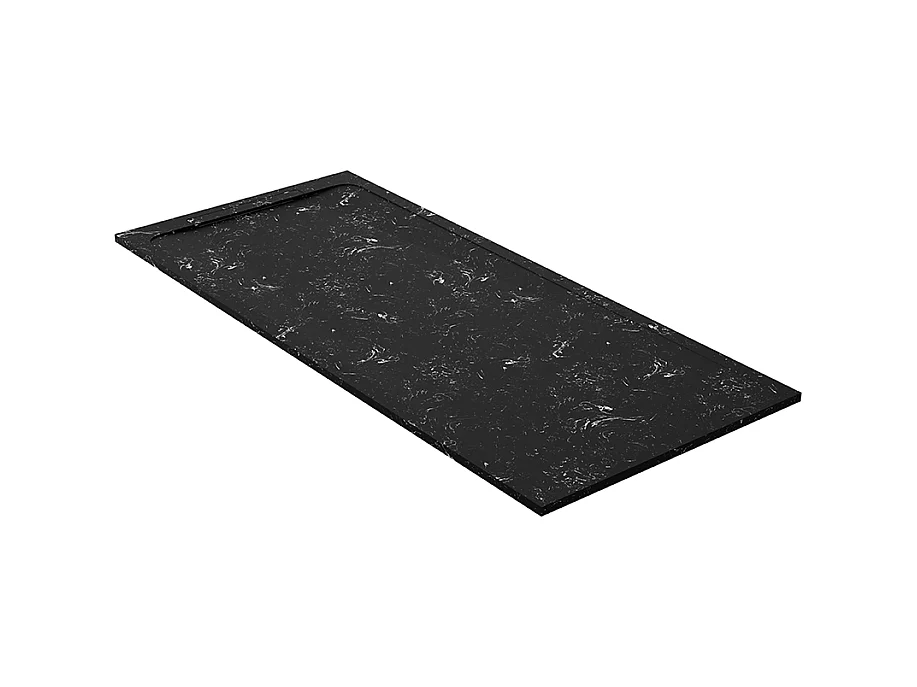Receveur de douche en pierre naturelle extra plat à poser 80x90cm - blanc et noir marbre - ORIGINE